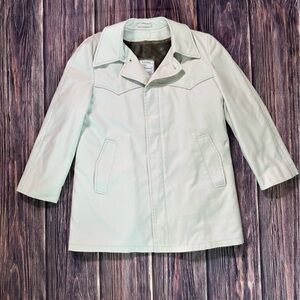 Men’s Vintage Western London Fog Maincoats Trench Coat Removable Faux Fur Lining